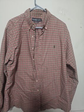 Ralph Lauren Red and Green Plaid Button-Down Shirt